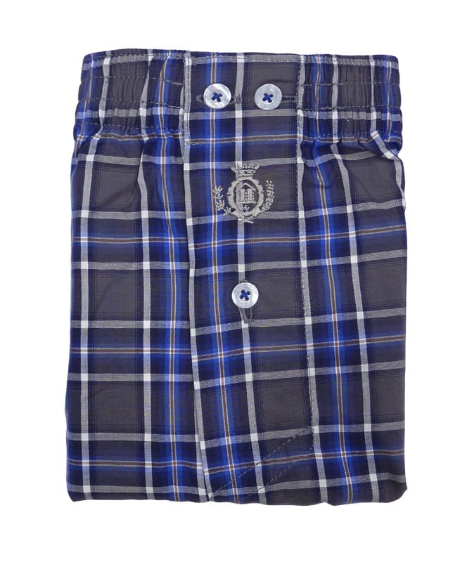Talla Especial 3XL - 4XL. Boxer Guasch de tela a cuadros en gris y azul 