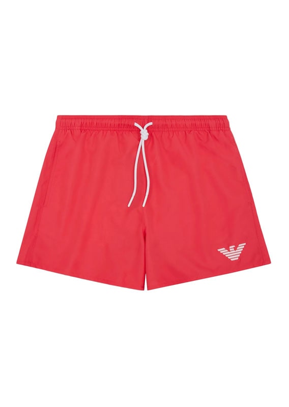 Emporio Armani bañador corto bermuda de secado rápido en rojo coral
