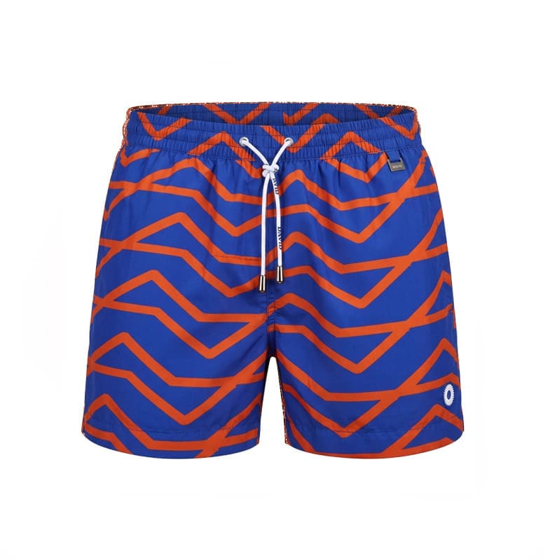 Compra el bañador David Atlantis azul y naranja: estilo deportivo a buen precio.