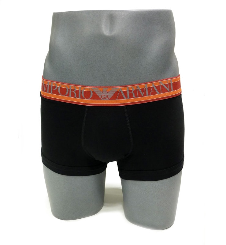 Boxer Emporio Armani negro y cinturilla tricolor