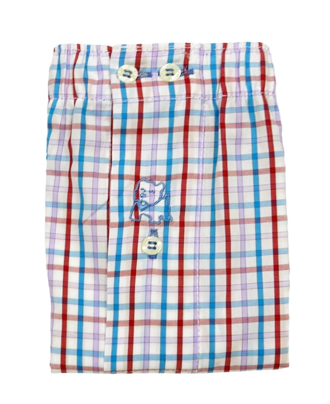 Boxer Kiff-kiff de tela a cuadritos multicolor