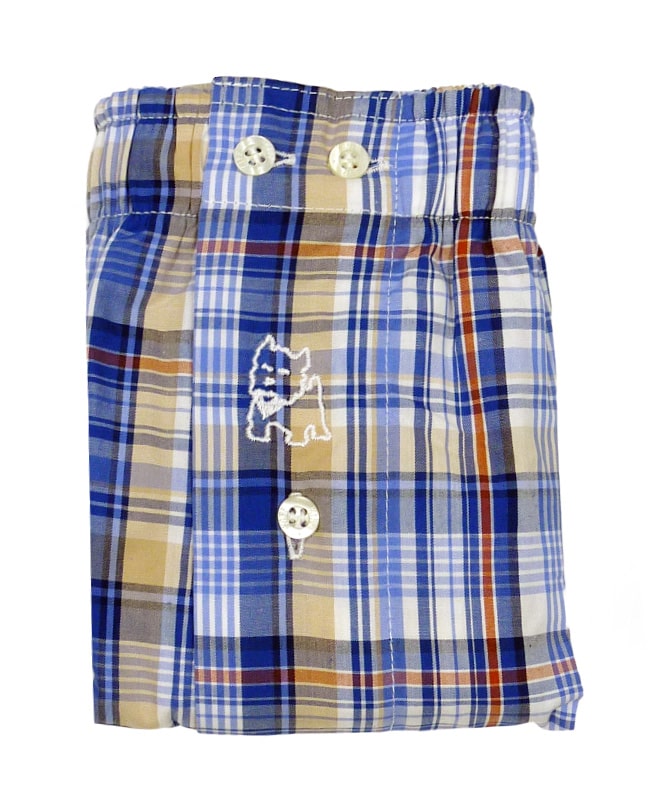 Boxer Kiff-kiff de tela a cuadritos multicolor azul