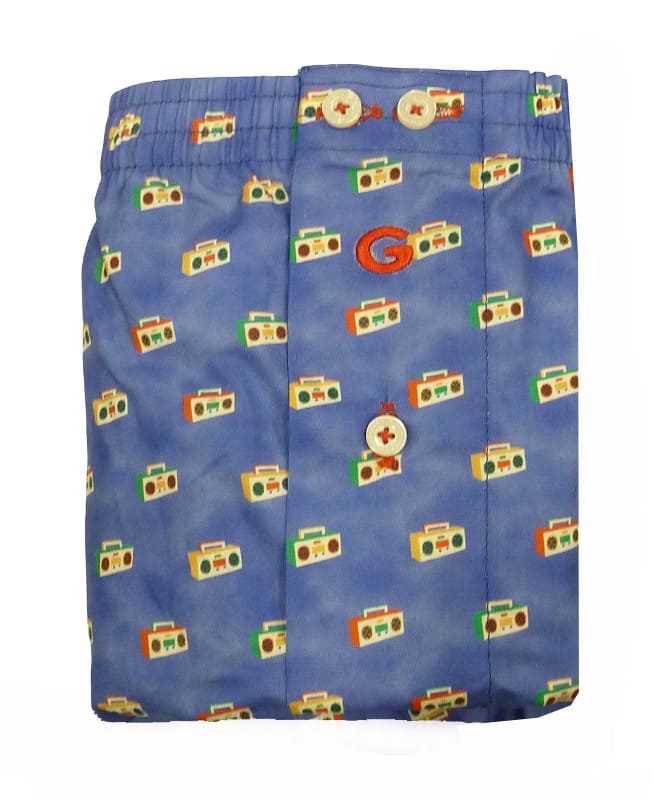 Compra los boxers Giulio de algodón con divertidos radiocassettes y dale un toque único a la ropa interior de cualquier hombre.
