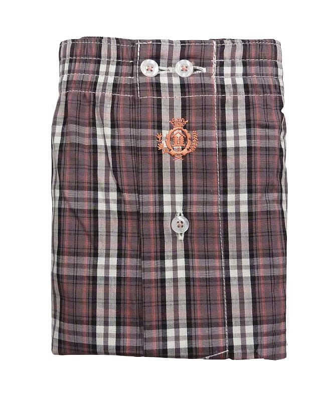 Cuadros burdeos y marrón en boxer de tela Guasch. ¡El mejor precio online!