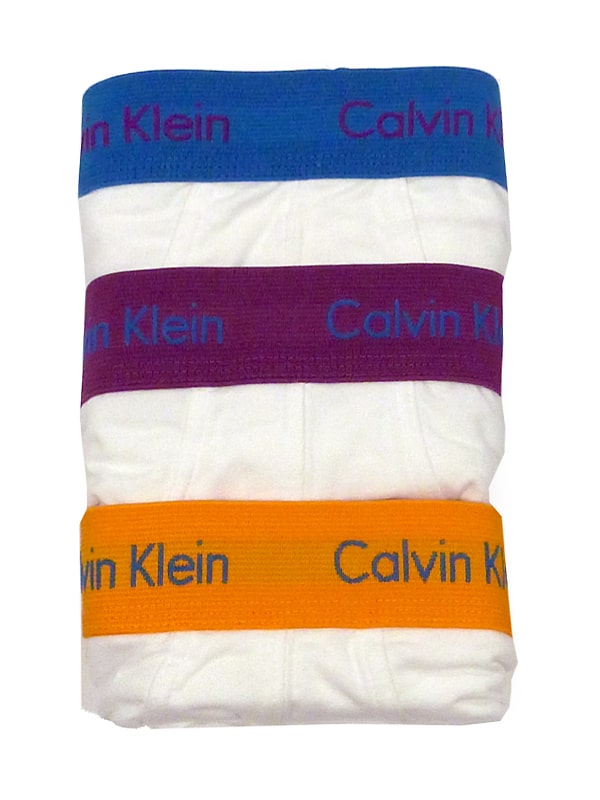 3 Pack Slips Calvin Klein blanco y goma a contraste
