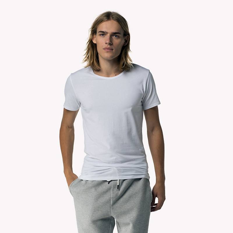 Camiseta en algodón elastizado de Tommy Hilfiger en blanco