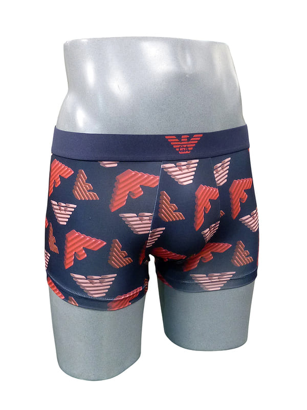 Boxer Emporio Armani azul marino microfibra suave con logo del águila