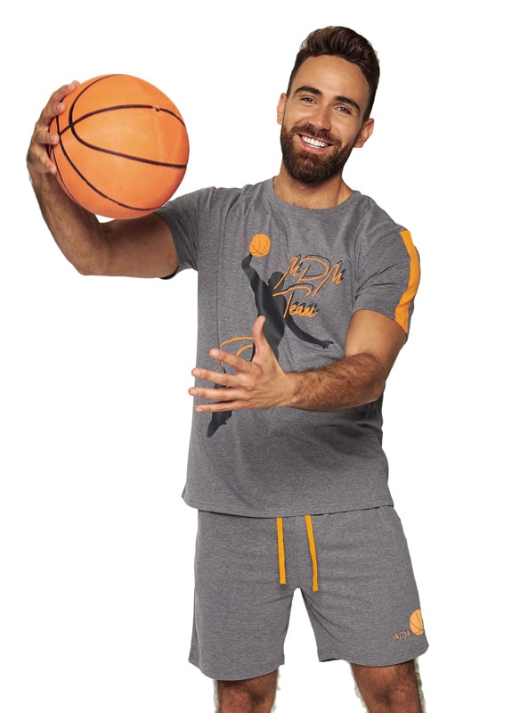 Pijama hombre Muydemi Basket en gris