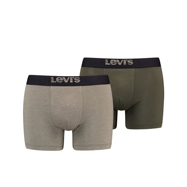 Oferta limitada: Pack 2 Boxers Levi's en piqué khaki y verde liso a super precio.