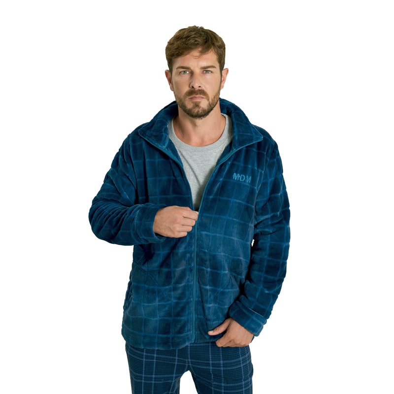 Comprar online Parka Polar Muydemi a cuadros en azul 