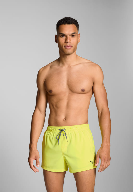 Bañador amarillo limón liso Puma, estilo actual, compra online con descuento.