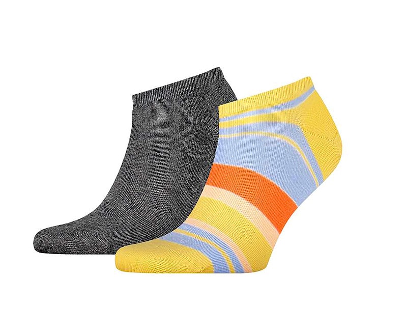 Pack de Calcetines Tobilleros Tommy a rayas en amarillo 