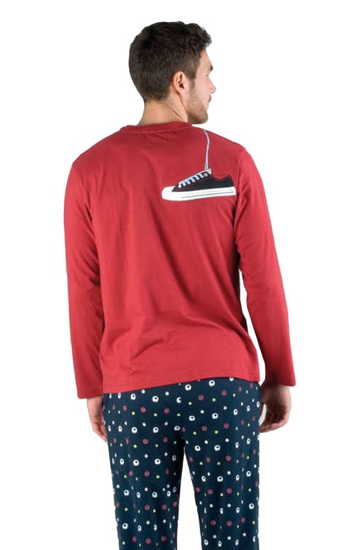Pijama manga larga en algodon fino de Pettrus Man Zapatilla Varela Intimo