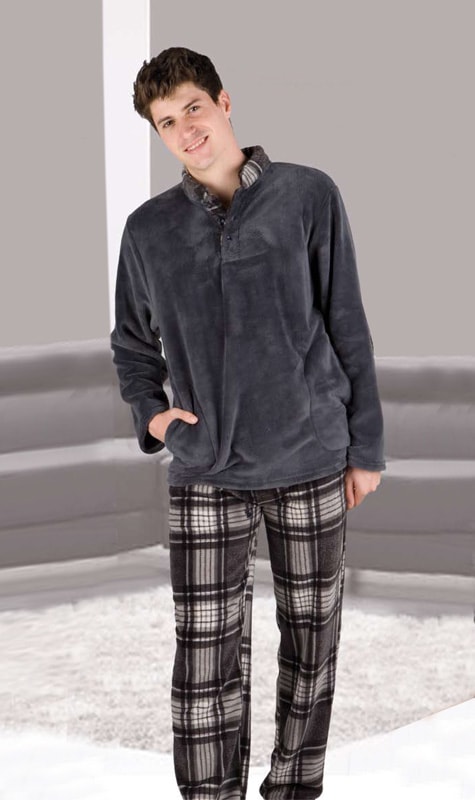 Pijama de hombre invierno en tonos grises