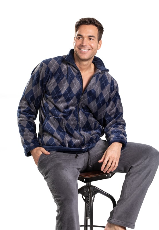  Comprar online Parka Polar Pettrus Man de Coralina con rombos en azul y gris
