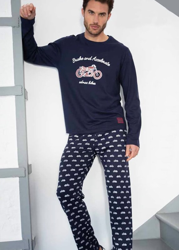 Pijama Moto para Hombre Admas - Algodón de manga larga - Intimo
