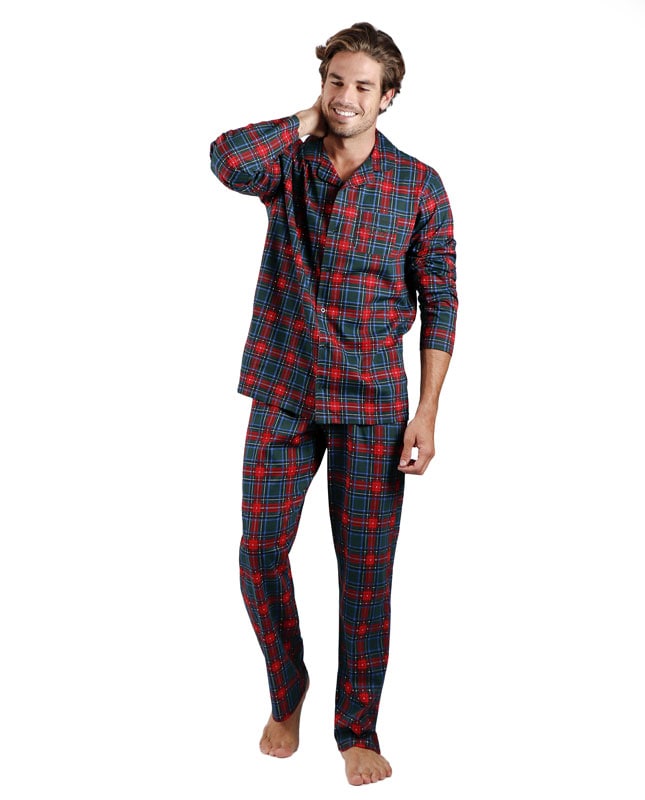 Pijama Admas de Navidad mod. camisero con cuadros escoceces