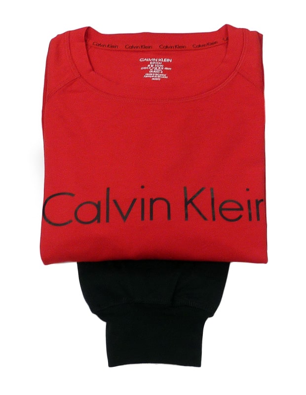 Pijama Hombre con puños algodón de Calvin Klein rojo - Varela