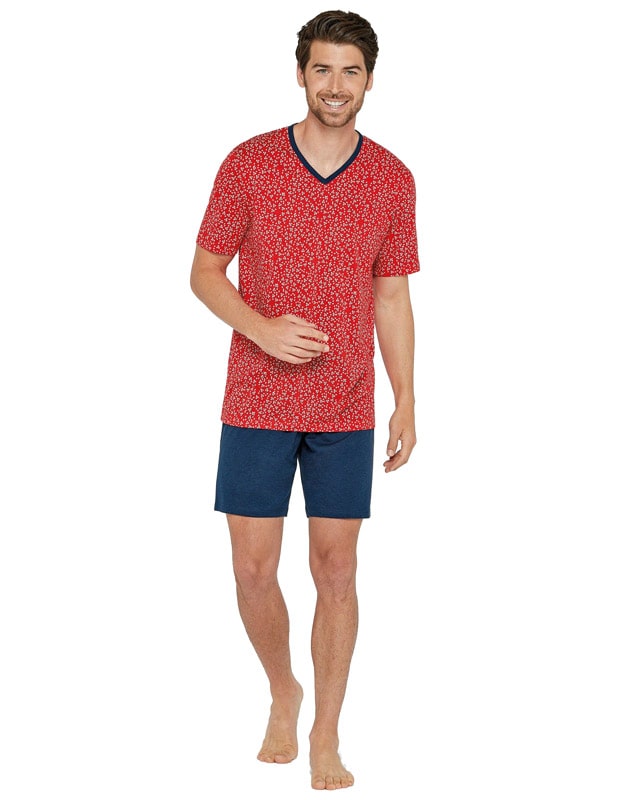 Pijama de verano Impetus para caballero en Azul y Rojo Varela Intimo