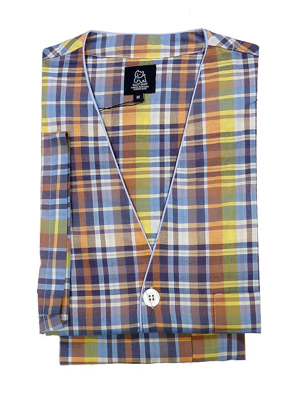 Pijama Kiff-kiff de tela popelín en cuadritos multicolor