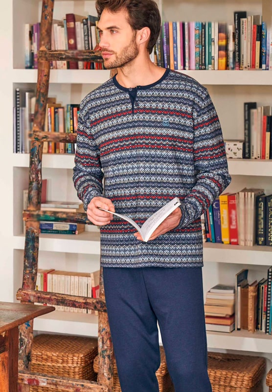 Comprar online Pijama Massana Afelpado multicolor a rayas