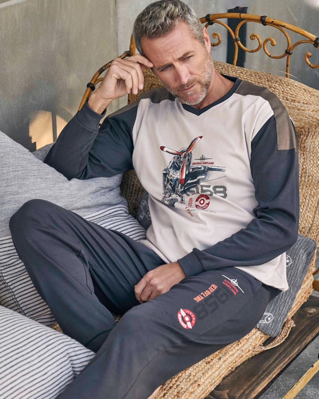 Comprar online Pijama Massana en Algodón estampado con cuello pico