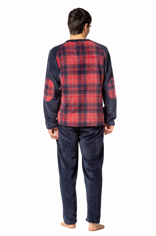 Pijama De Invierno Para Hombre Conjunto De Coralina Polar Con