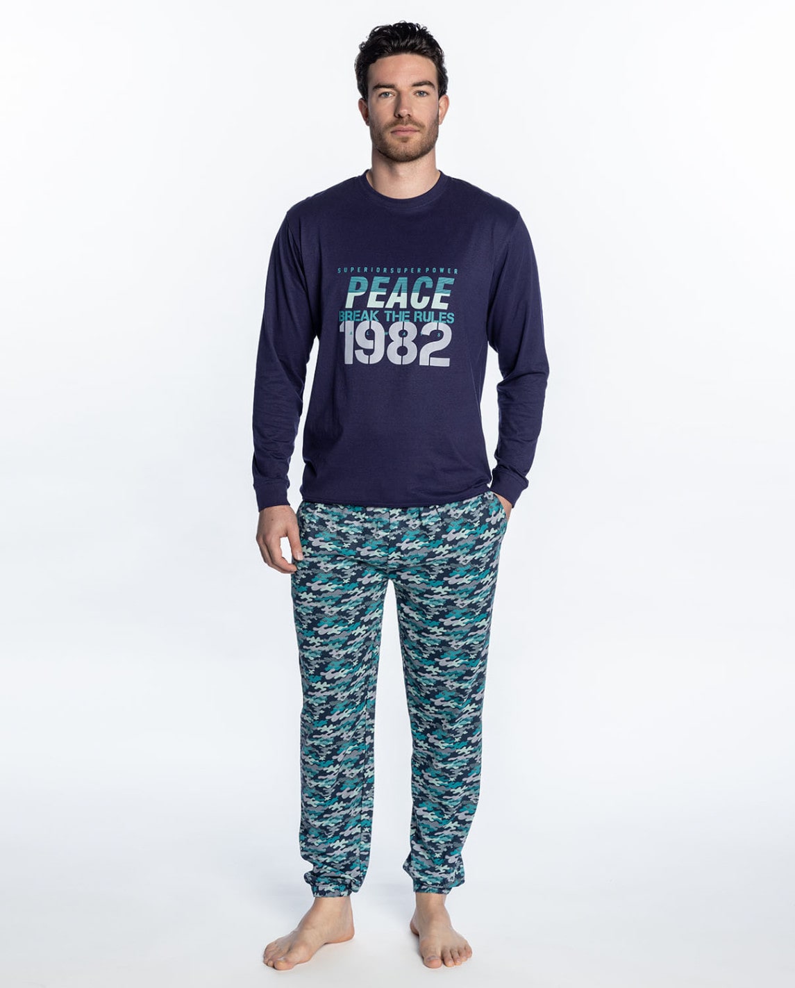 Pijamas punto blanco hombre hotsell