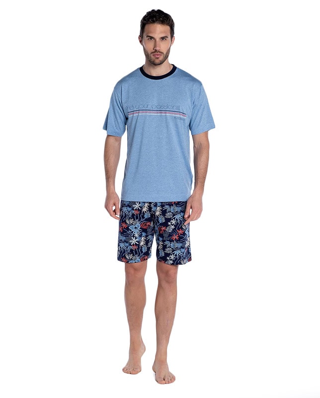 Pijama Punto Blanco en Modal mod. Lake en azul
