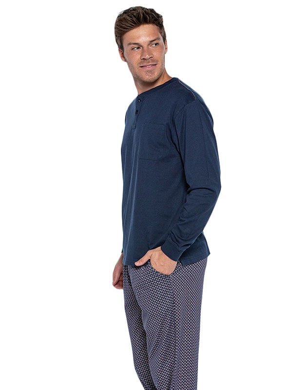 Pijama con puños y bolsillo en el pecho de Punto Blanco - Varela Intimo