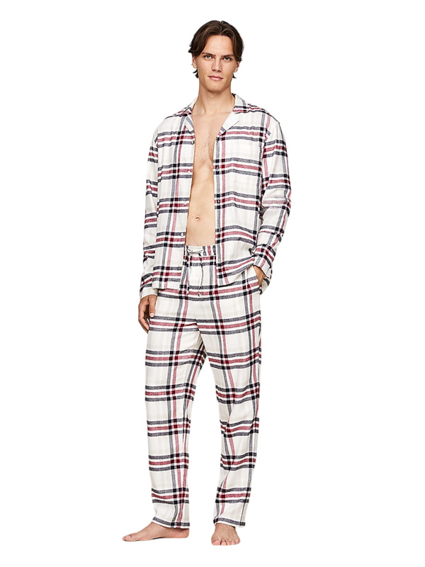 Pijama Tommy Hilfiger en villela de algodón para chicos con estilo