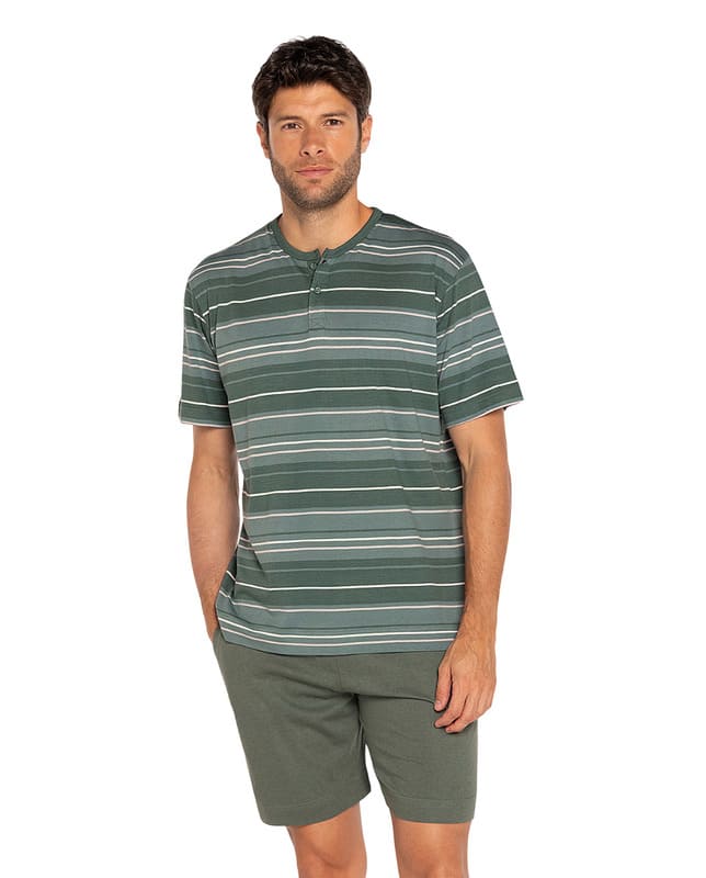 Pijama hombre Punto Blanco corto en tejido modal y algodón