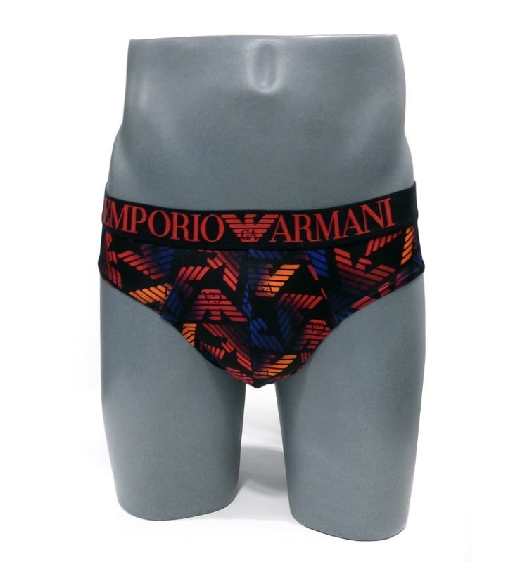 Comprar online Slip Emporio Armani de microfibra en negro con logos