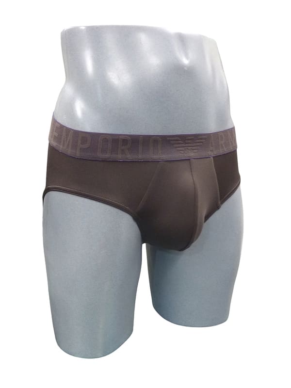 Slip marrón chocolate Emporio Armani diseño italiano con microfibra suave
