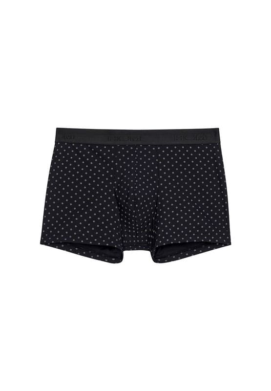 Bóxer HOM Max de microfibra negra, elegancia con topitos blancos para el hombre actual.