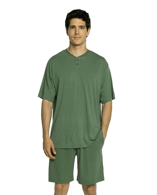 Compra ahora tu pijama Punto Blanco mod. Treetop en bambú, en color verde, y duerme con total comodidad.