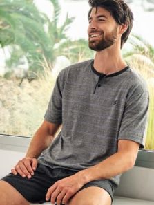 3XL - 4XL - Pijama Massana de verano en gris vigoré