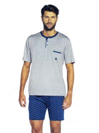 T.E. - Pijama Guasch de Verano en gris con bolsillo en el pecho