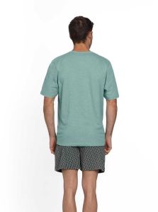 Guasch: Pijama de algodón jaspeado en color verde, ¡disponible online en tallas extra grandes!