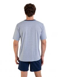 T.E. - Pijama Massana de verano para hombre en color azul tejano