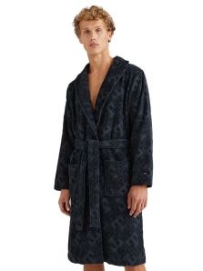Albornoz de Tommy Hilfiger con monogramas en jacquard