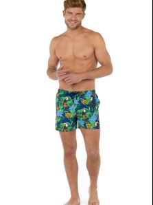 Maillot de bain HOM bleu marine imprimé homme Tucan