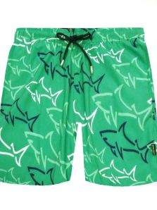 Bañador John Frank estampado con tiburones en verde