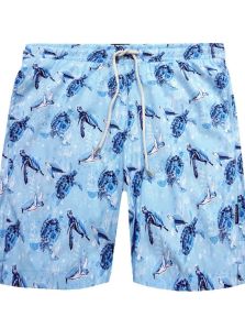 Bañador John Frank azul estampado con tortugas marinas