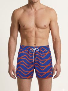 Bañador corto David Atlantis azul y naranja: el mejor precio en moda baño.