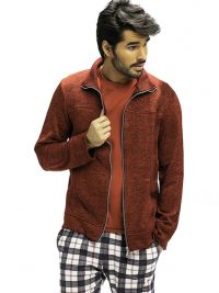 Parka Polar Barandi en rojo jaspeada