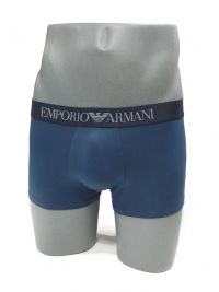 Boxer Emporio Armani de microfibra en color azul plomo
