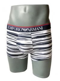 Boxer Emporio Armani Microfibra en blanco a rayas