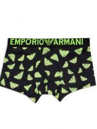 Boxer Emporio Armani Microfibra negro con logo neón