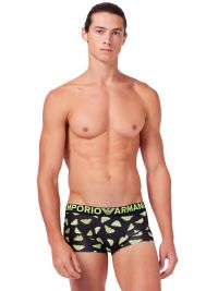 Boxer Emporio Armani Microfibra negro con logo neón